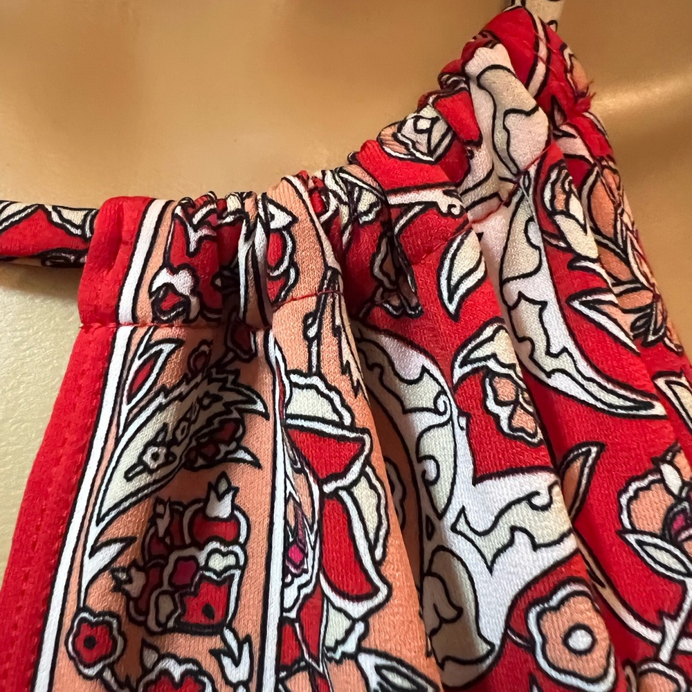 Max Studio Red Paisley print Maxi Sun Dress SZ10 - Picture 3 of 16
